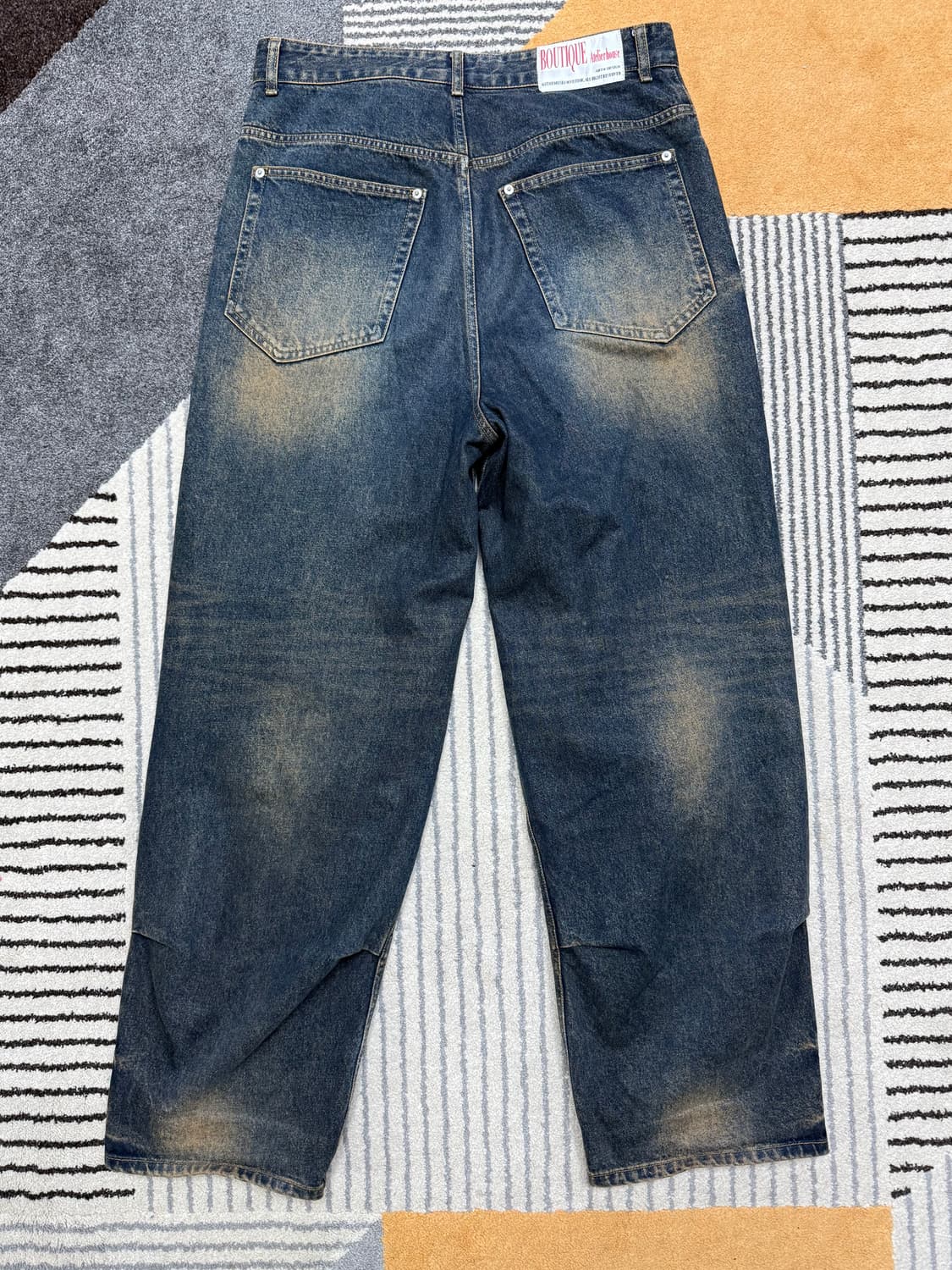 [L] 더뮤지엄비지터 투턱 데님 배기 팬츠 상품이미지2