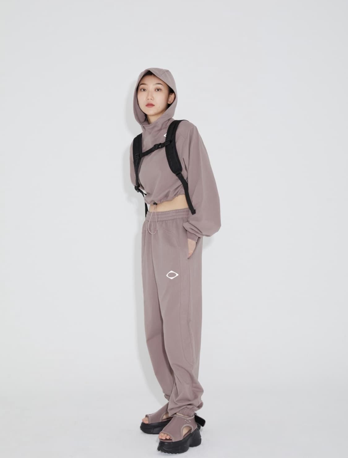미스치프 사이드 지퍼 집업 후드 로즈브라운 m 상품이미지2