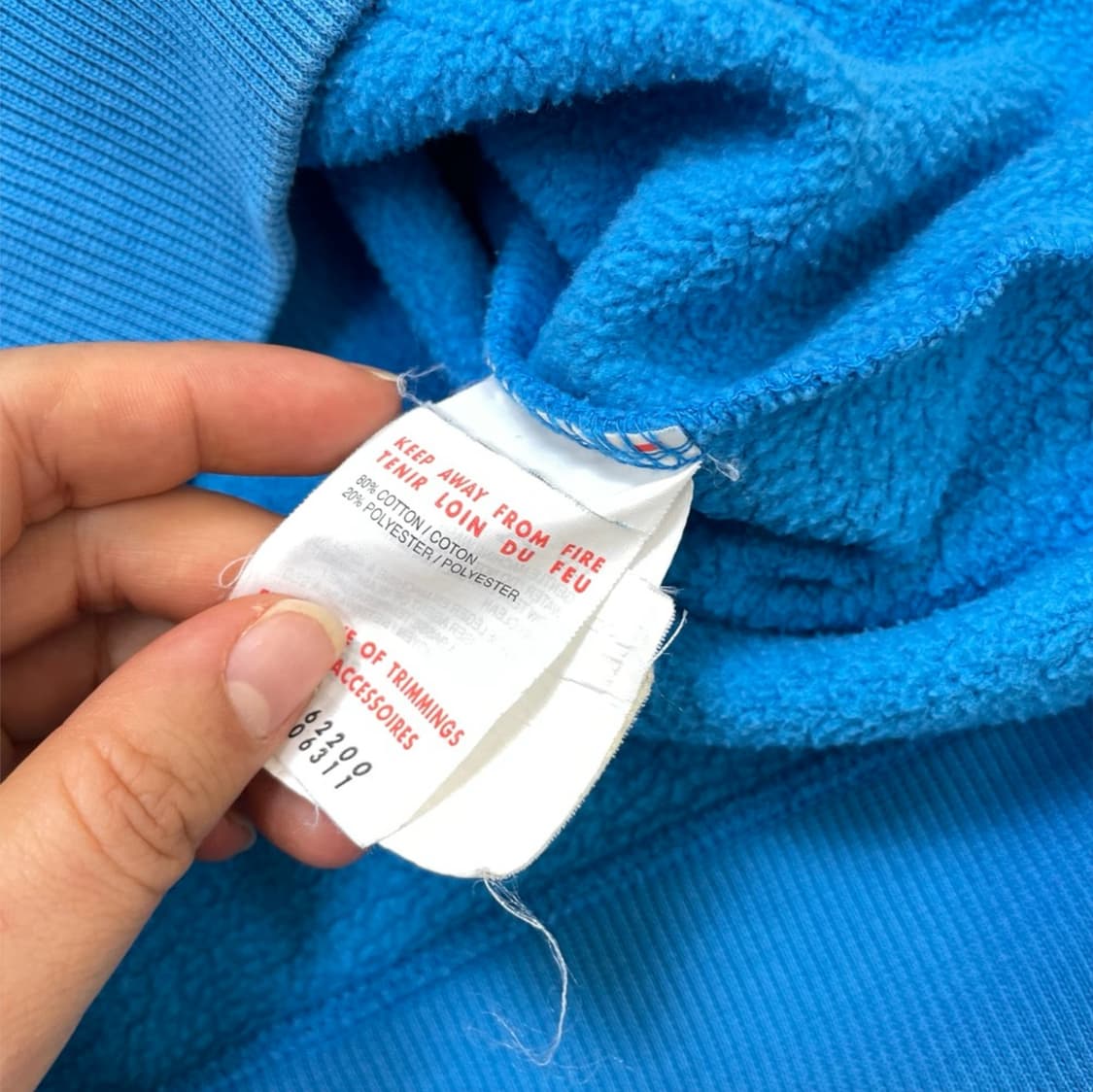 푸마 Puma 연블루 빅로고 자수 약기모 하이넥 집업 S 상품이미지4