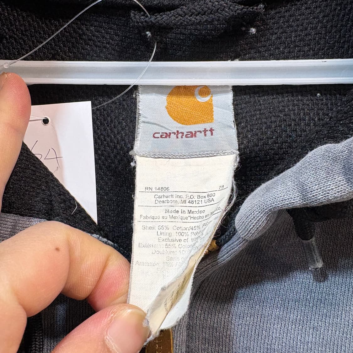 [XL] CARHARTT 칼하트 USA 빈티지 페이드 써멀 후드 자켓 상품이미지8
