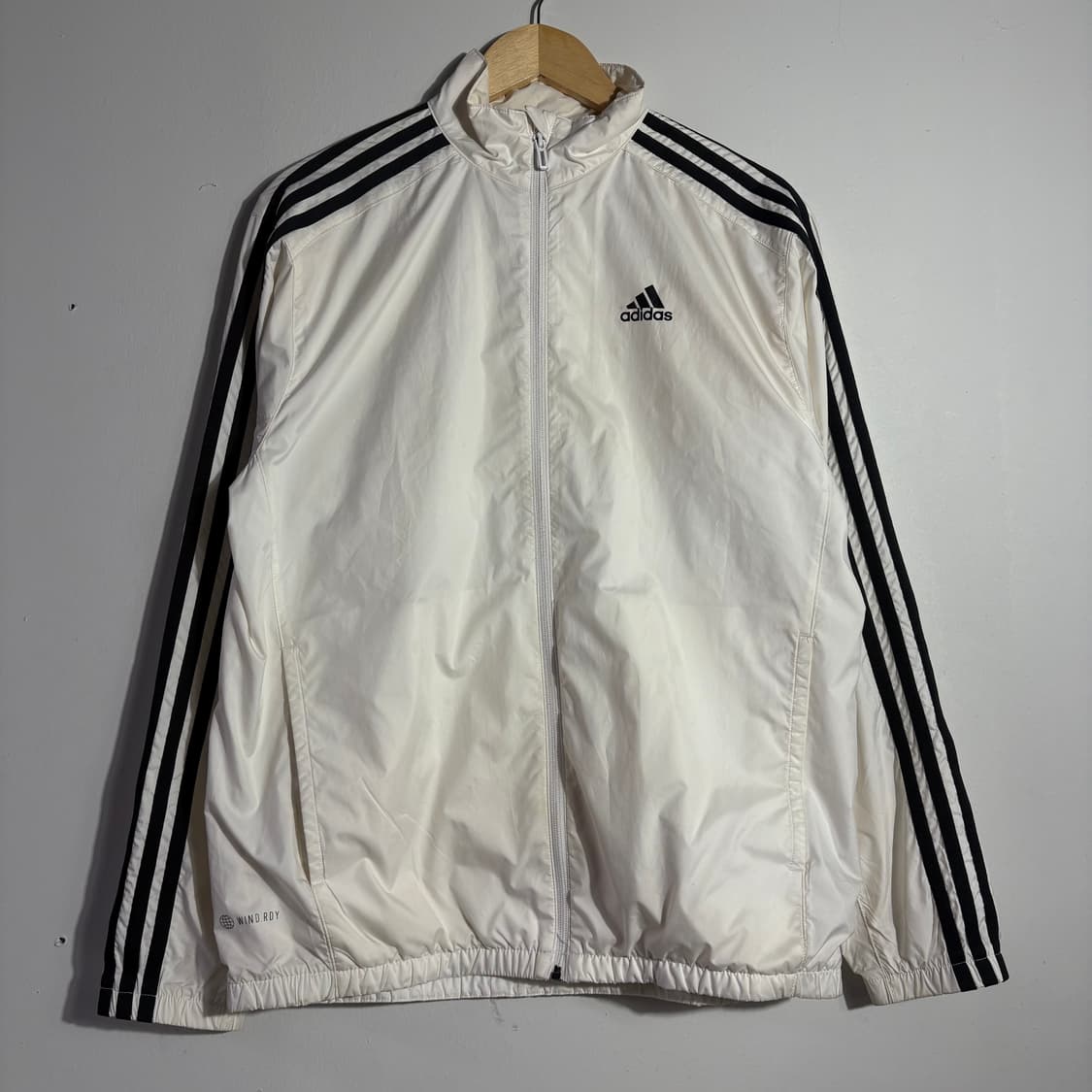 아디다스 화이트 삼선 바람막이 자켓 (무료배송)   상품이미지1