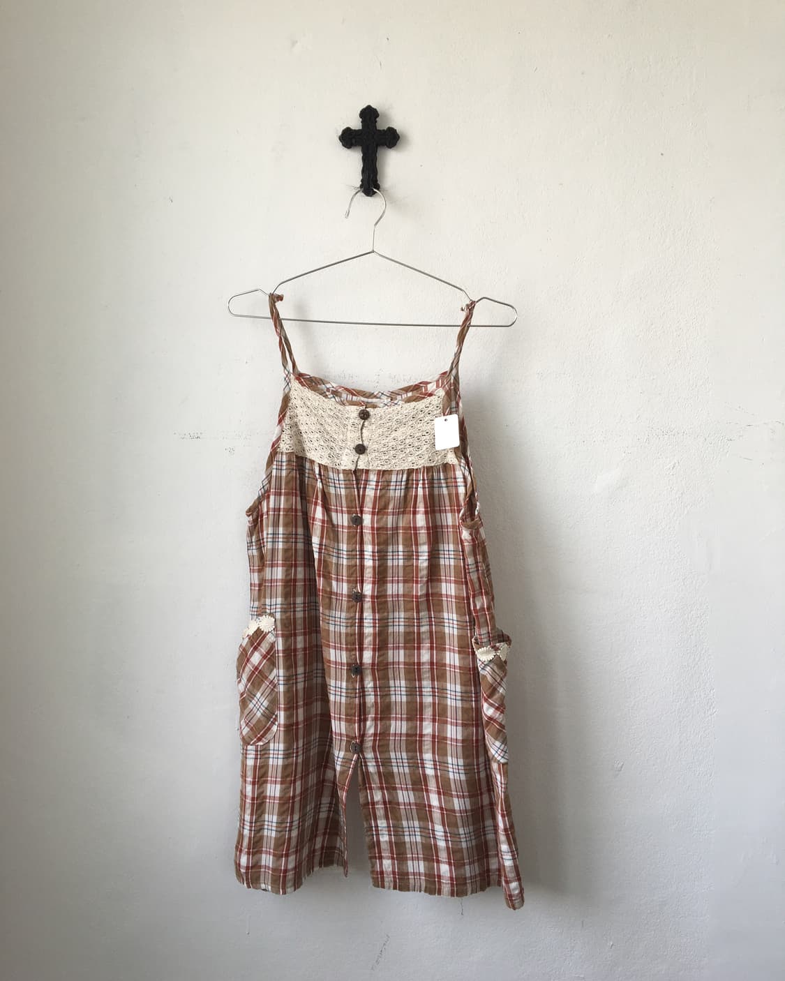 Crochet point check pattern sleeveless 상품이미지2