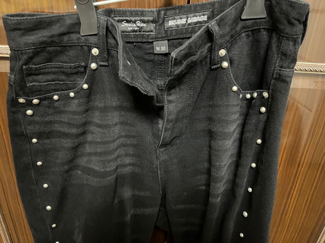 인세인 개러지 스터드 블랙 데님 팬츠 30 (스모크라이즈) 상품이미지3