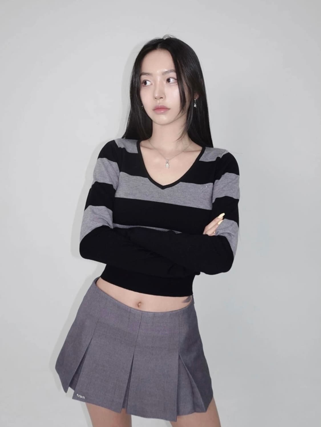 페일제이드 플리츠 스커트 그레이 S 상품이미지5