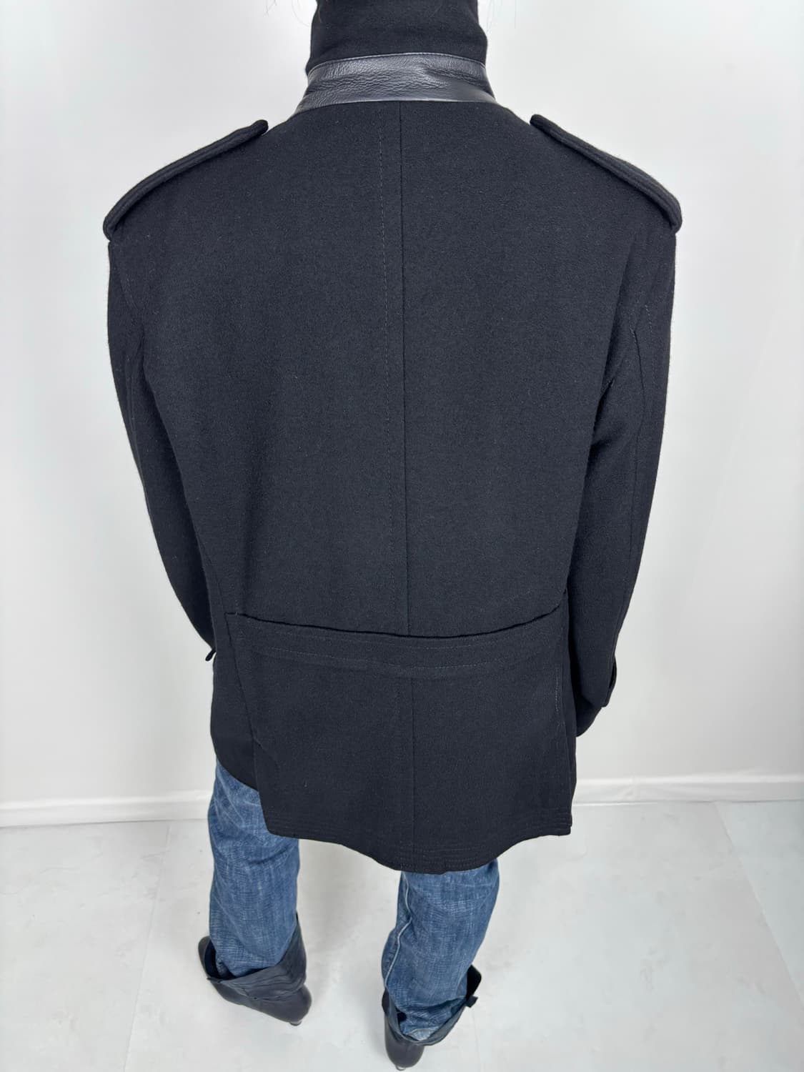 LEATHER TRIM PEACOAT 상품이미지6