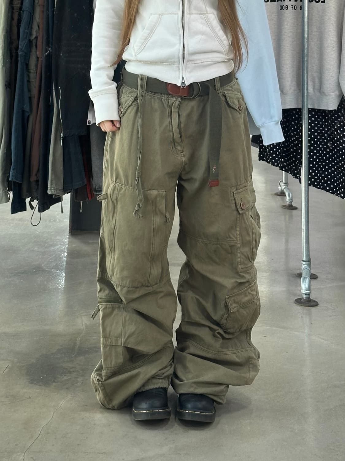 아베크롬비 벨트 볼드포켓 카고팬츠 빈티지카키 상품이미지4