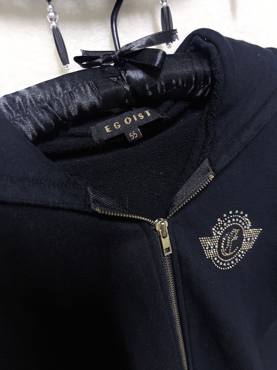 에고이스트 오네갸루 펑크 y2k 와투케 레터링 큐빅 날개 후드집업 원피스 상품이미지10