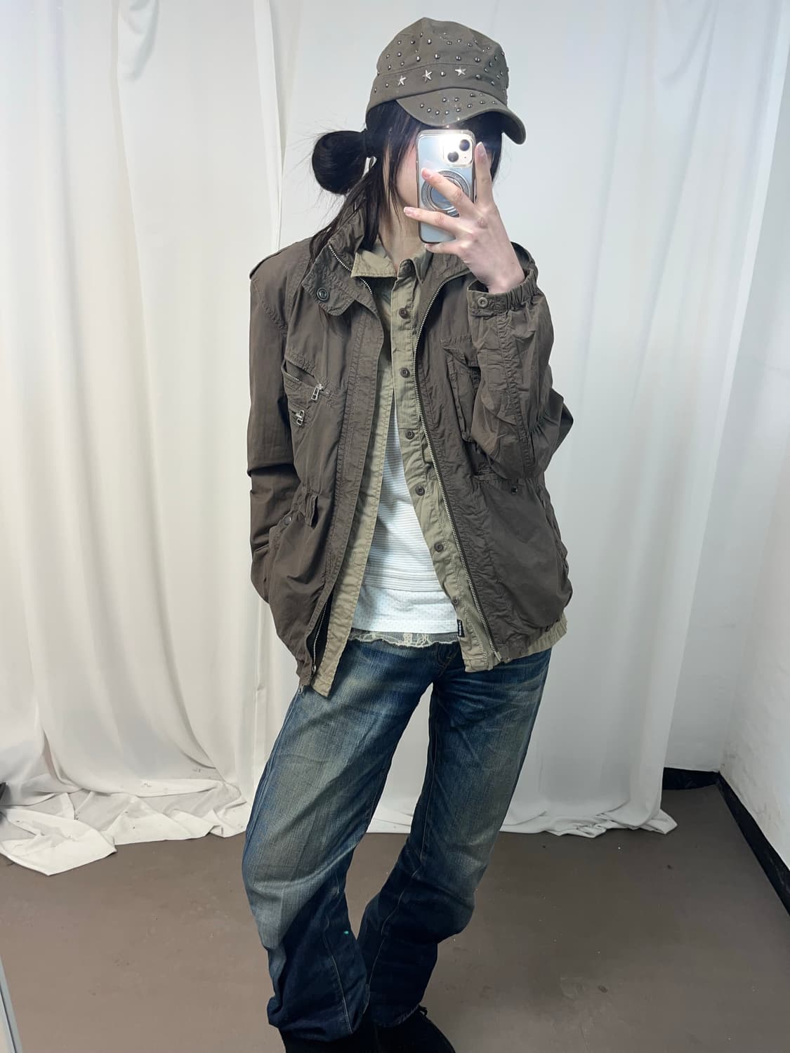 Y2K 브라운 유틸리티 자켓 상품이미지2