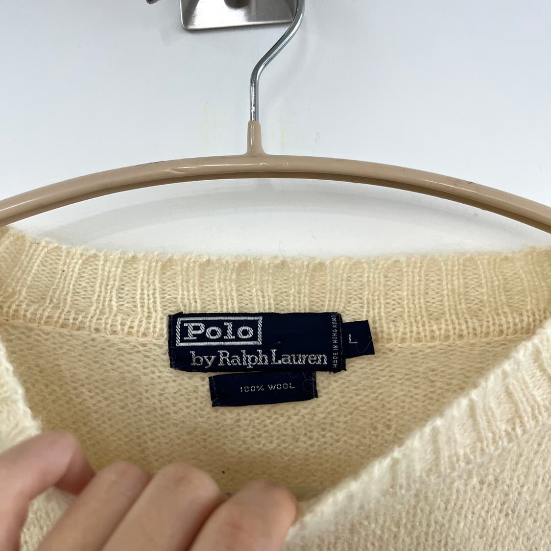 폴로 랄프로렌 네이비 포니 아이보리 울 니트 상품이미지5