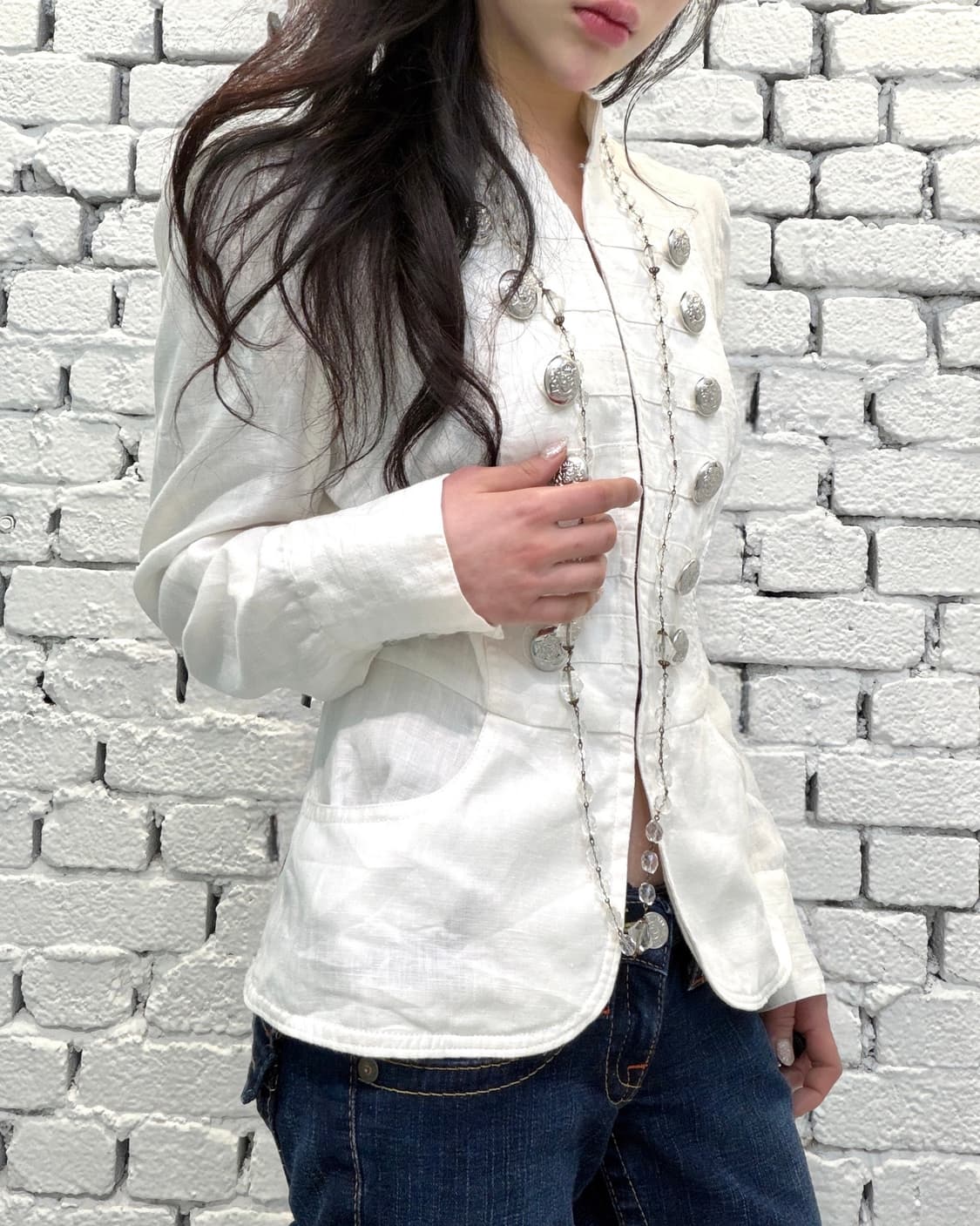 White Napoleon shirt jacket 상품이미지2