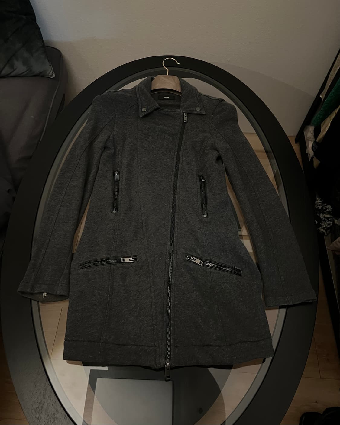 Diesel 슬림 롱 아카이브 지퍼 코트 상품이미지2