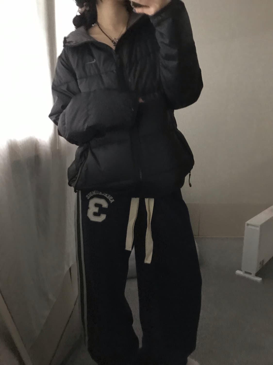 나이키 블랙 투웨이 후드 패딩 상품이미지6