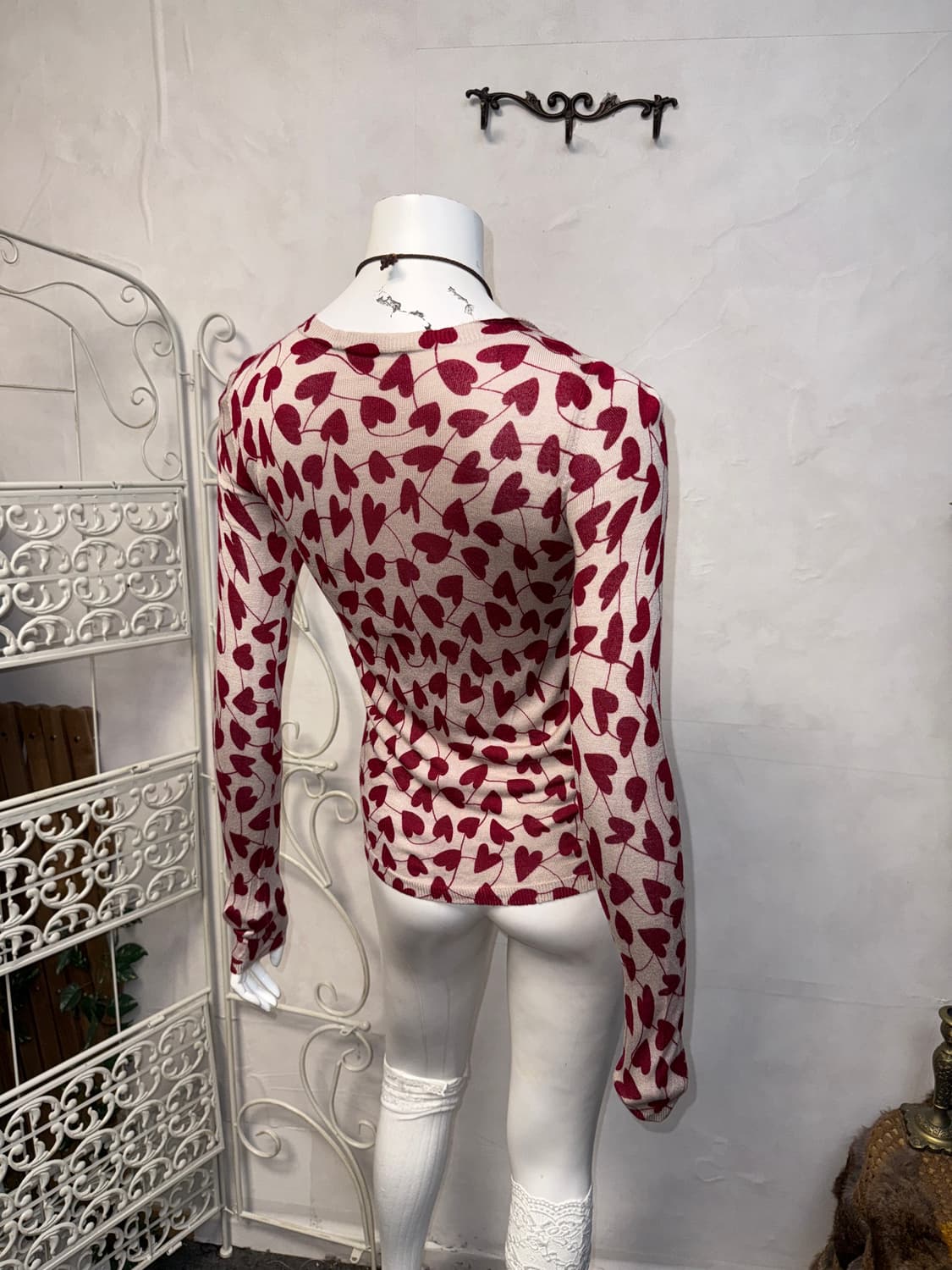 Kookaï red heart loose silm cardigan  상품이미지2