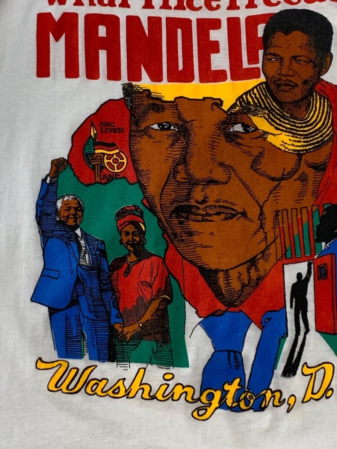 80-90s What Price Freedom? 넬슨 만델라 티셔츠 상품이미지3