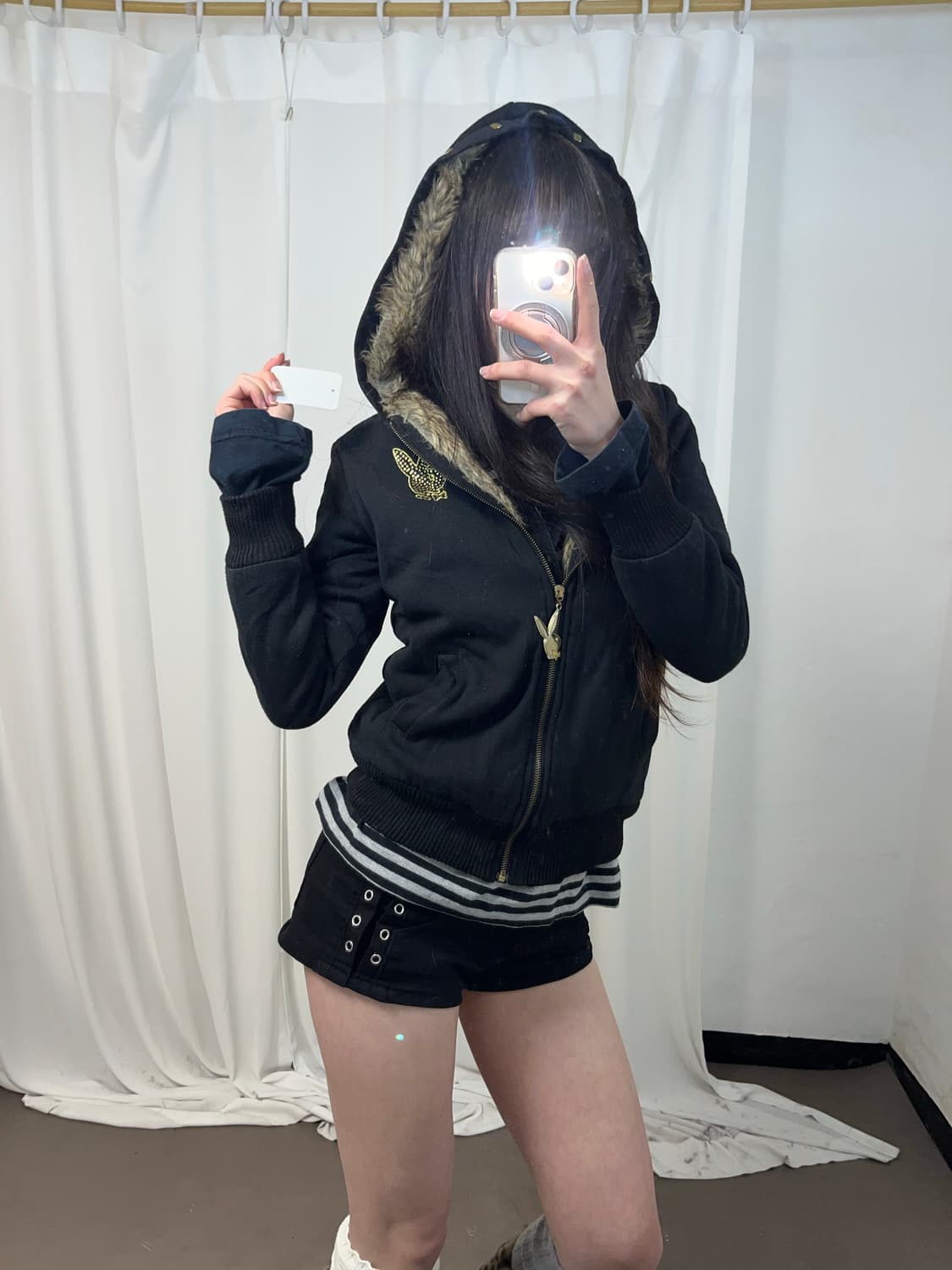 Playboy P2K 스터드 포인트 양털 후드집업 상품이미지1