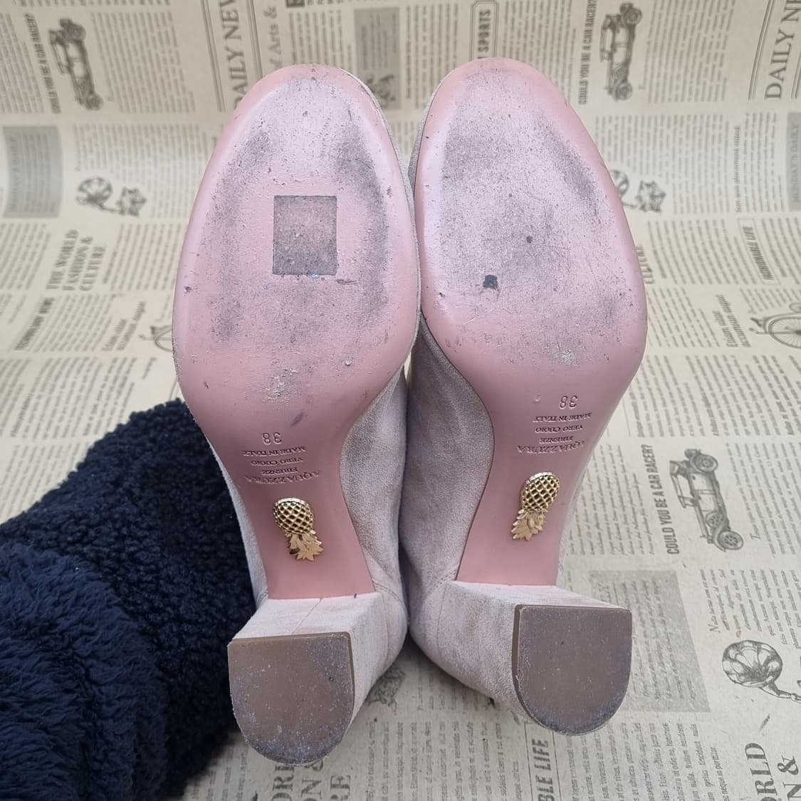 아쿠아주라 스웨이드 여성부츠 38 240 굽8.5 상품이미지3