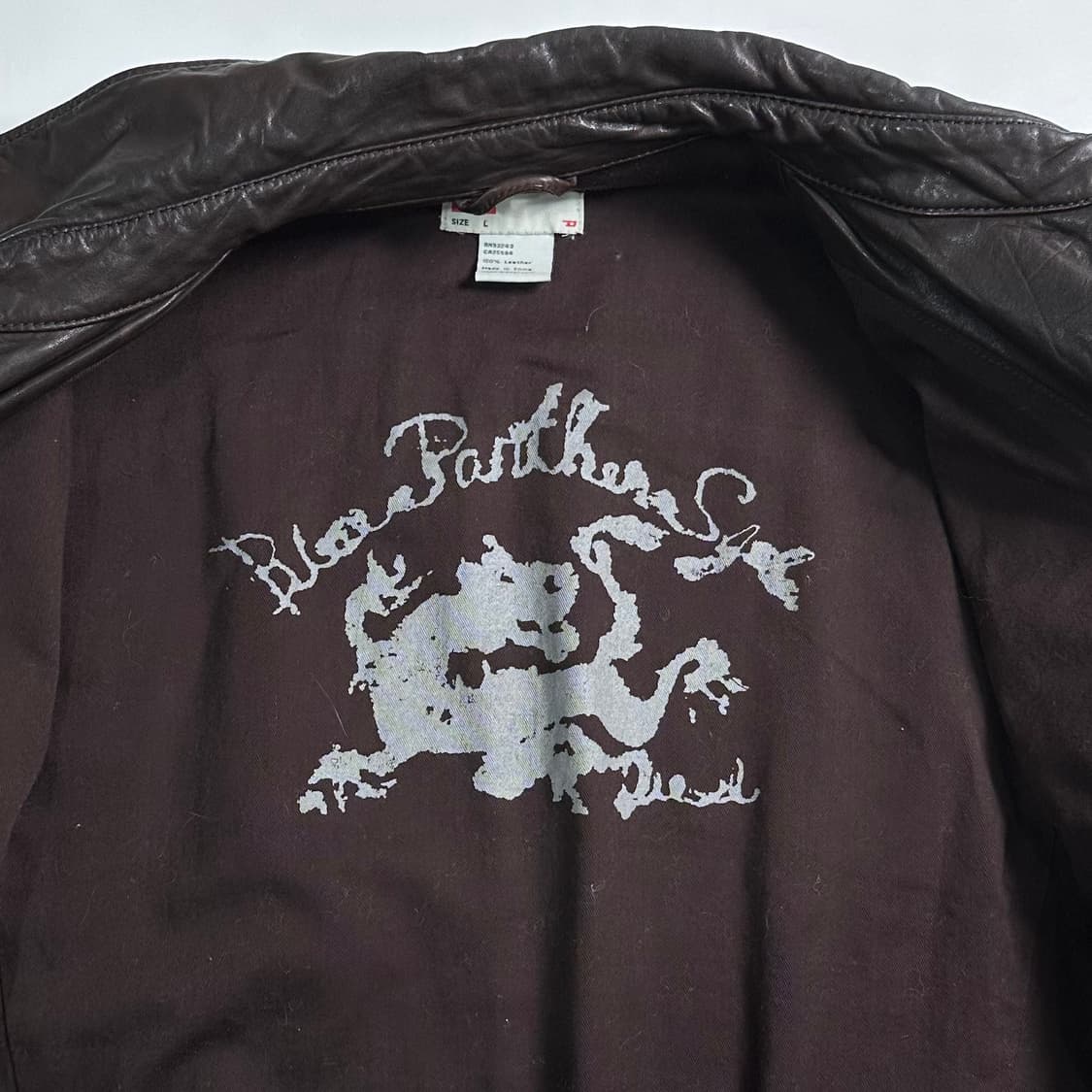 디젤 브라운 리얼레더 블루종 자켓 상품이미지2