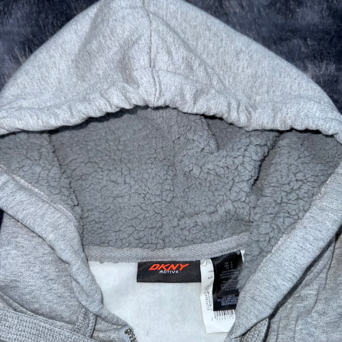 투티/0113 DKNY 액티브 y2k 기모 그레이 후드 집업 스포티  상품이미지6