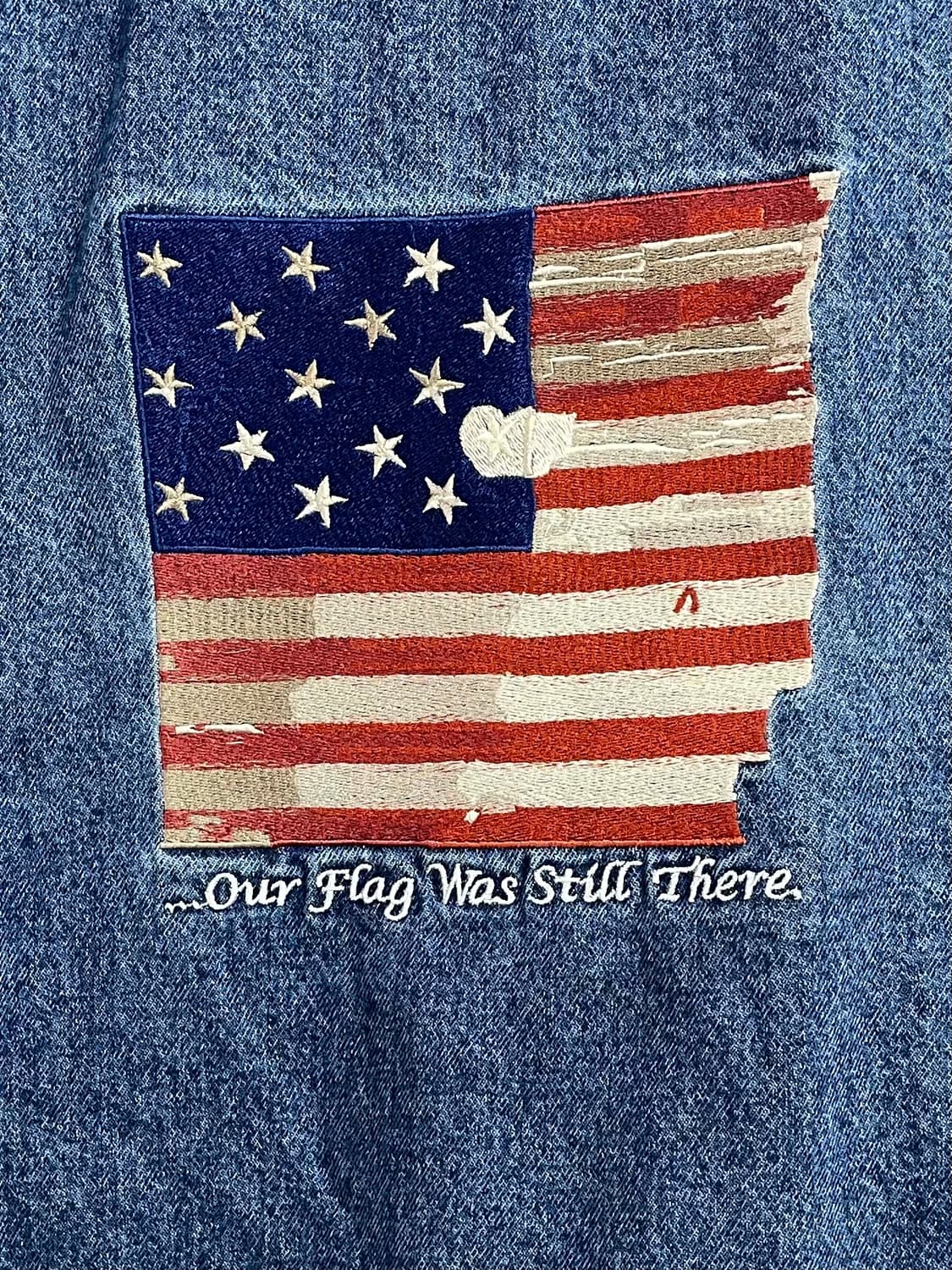 90s IMUS 성조기 캔버싱 청자켓 (on.248) 상품이미지5