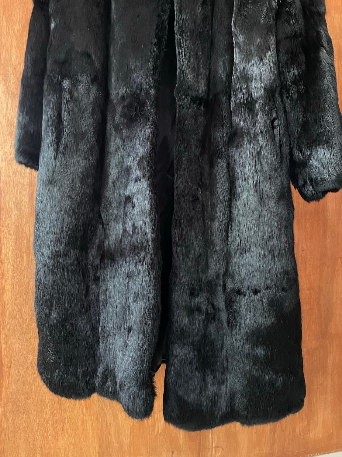 Black rabbit fur long coat 상품이미지5