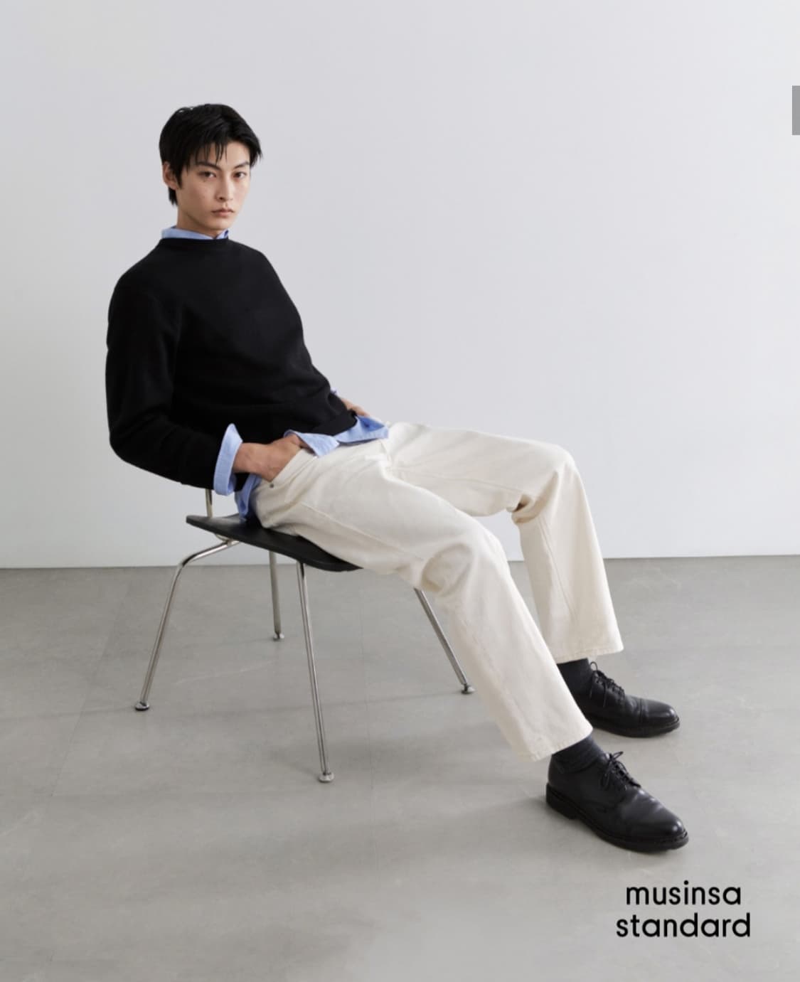 [32] 무신사 스탠다드 스트레이트 데님팬츠 크림진 청바지 면바지 치노 상품이미지2