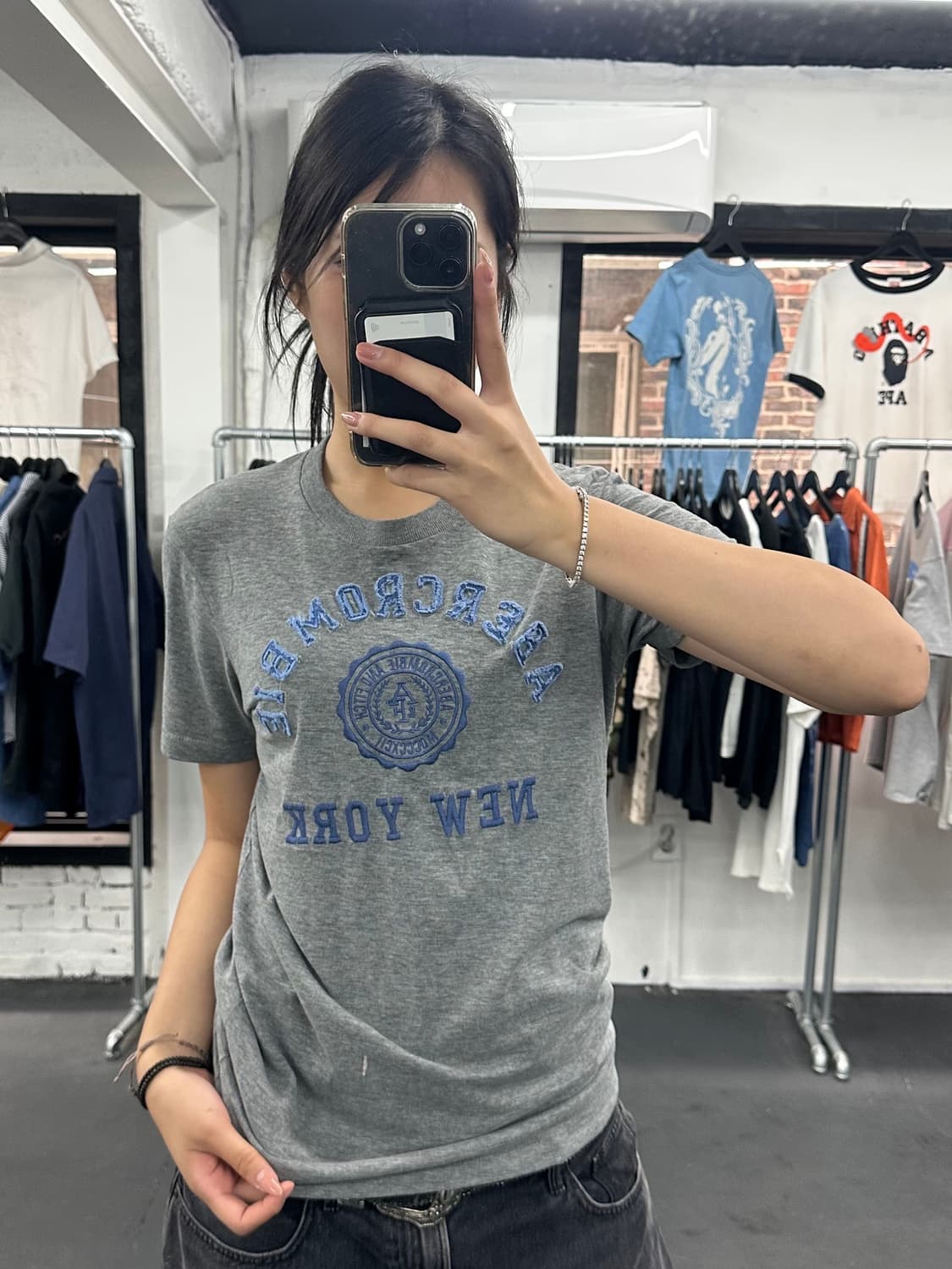 아베크롬비 아치로고 그레이 티셔츠 상품이미지1