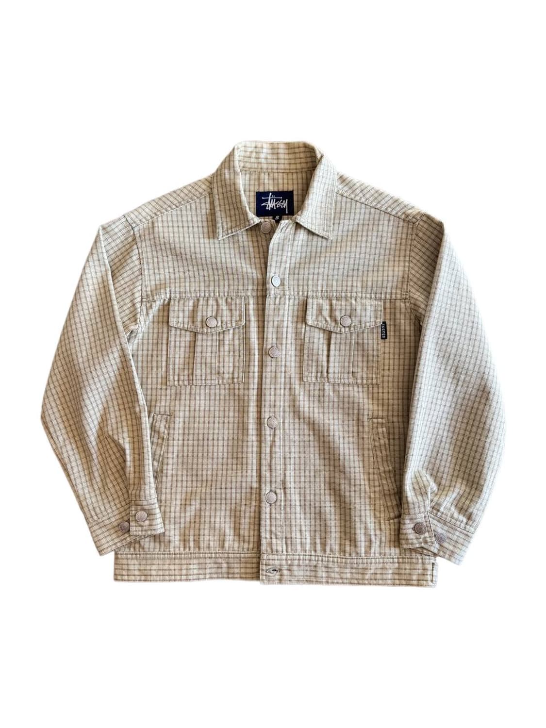 90-00s Stussy square checked work jacket 상품이미지1