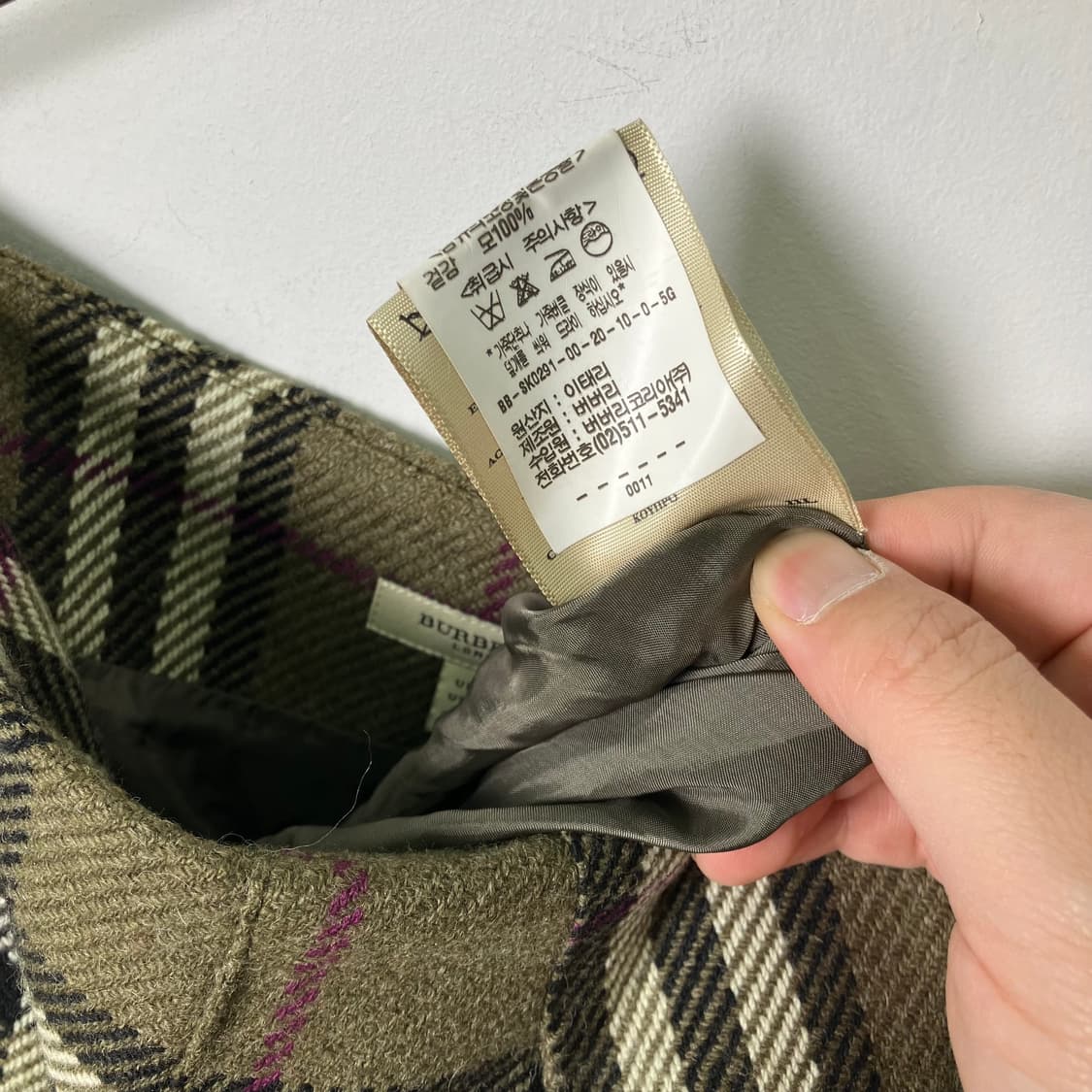 버버리 런던 울 블랜드 체크 미디 스커트 상품이미지8