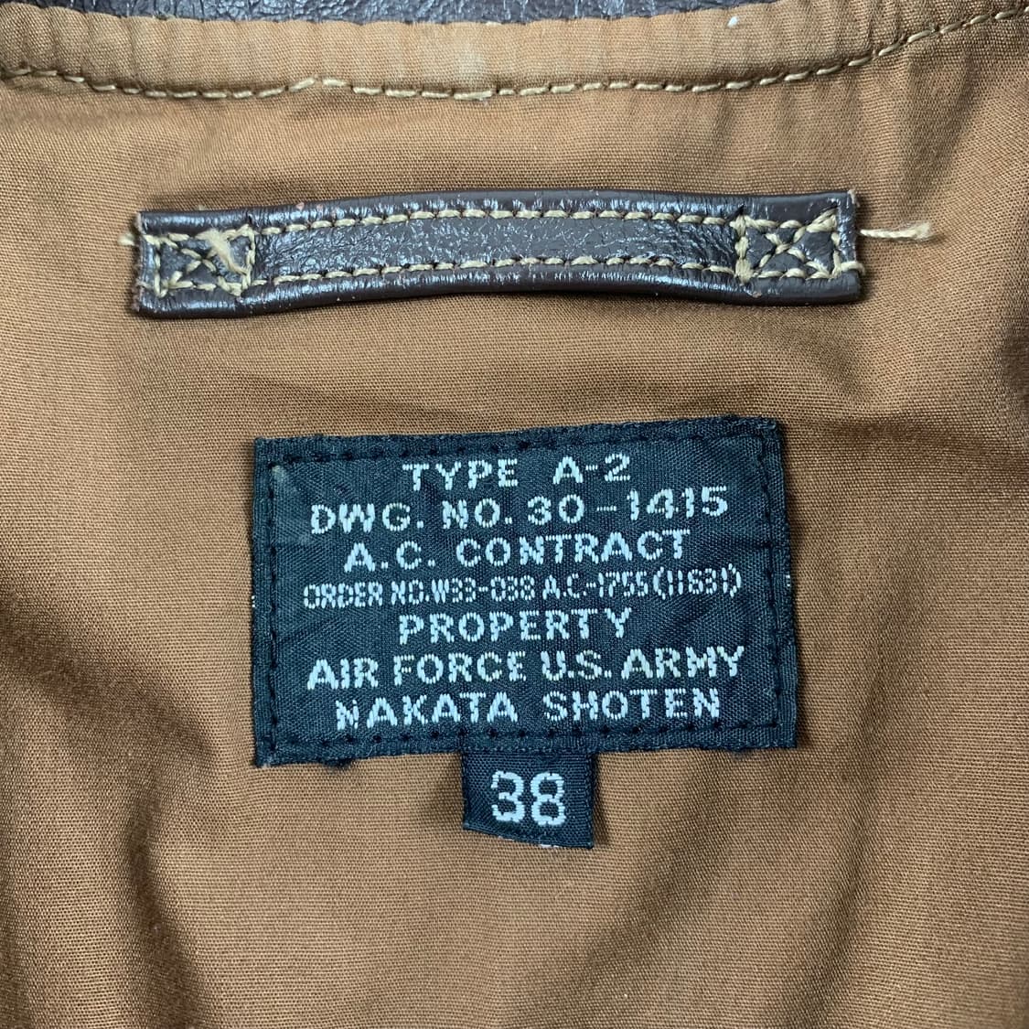 나카타 쇼텐 밀리터리 복각 A-2 레더 자켓  상품이미지6