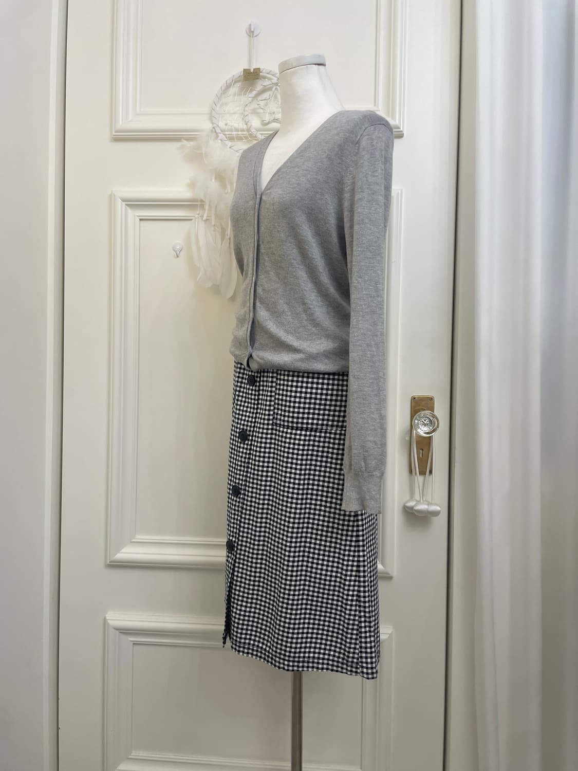 black gingham check button point banding 상품이미지7