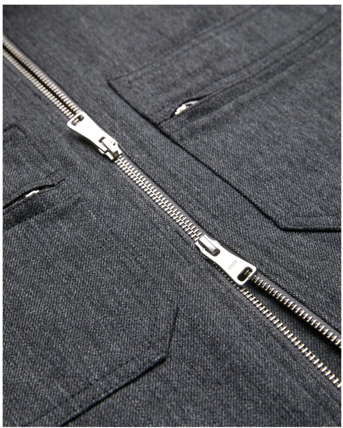 [M] 쿠어coor 러스틱 울 더블 포켓 트리밍 카라 점퍼 차콜 상품이미지4