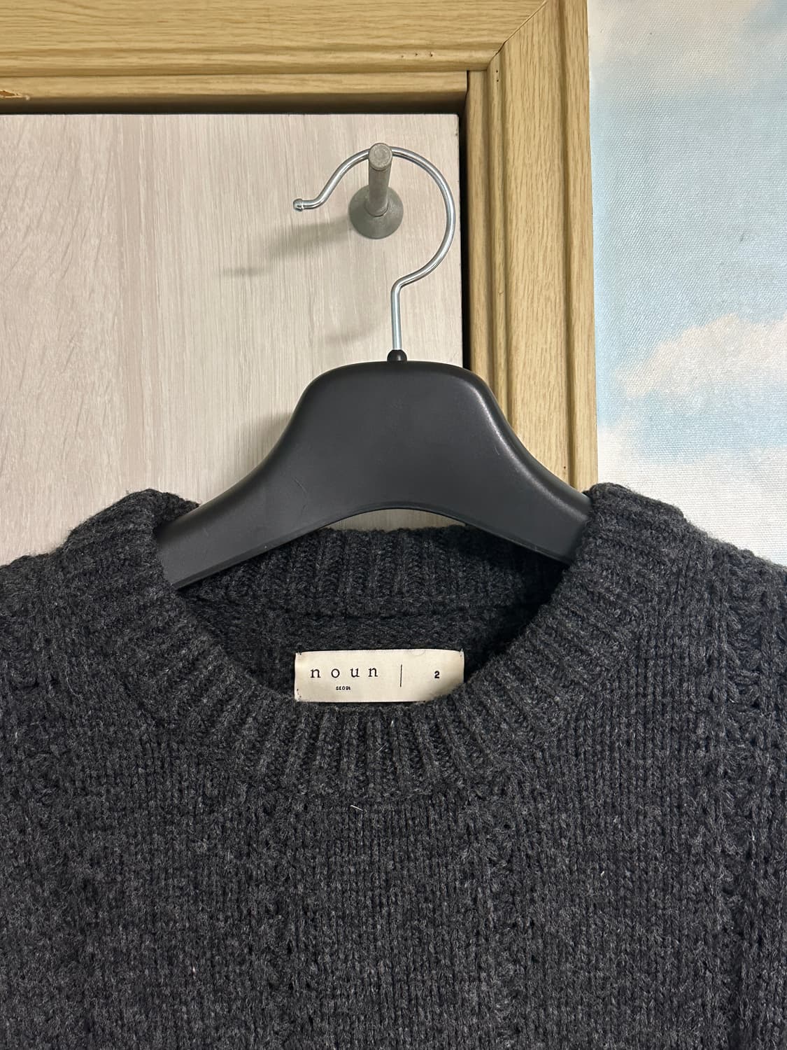 (2) 노운 울 블랜드 크루넥 니트 차콜 상품이미지3