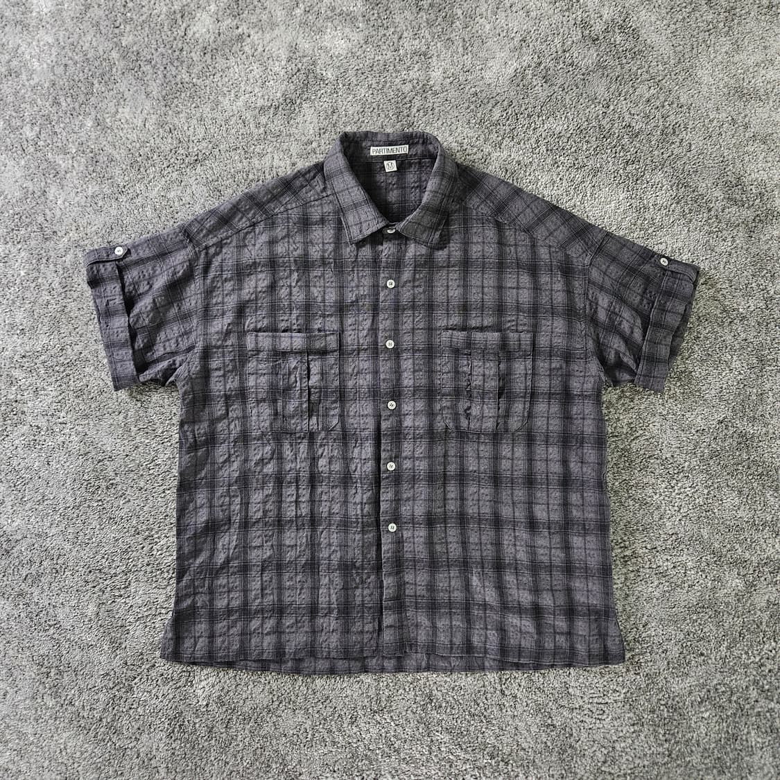 [무료배송] PARTIMENTO 체크 반팔 셔츠 상품이미지1