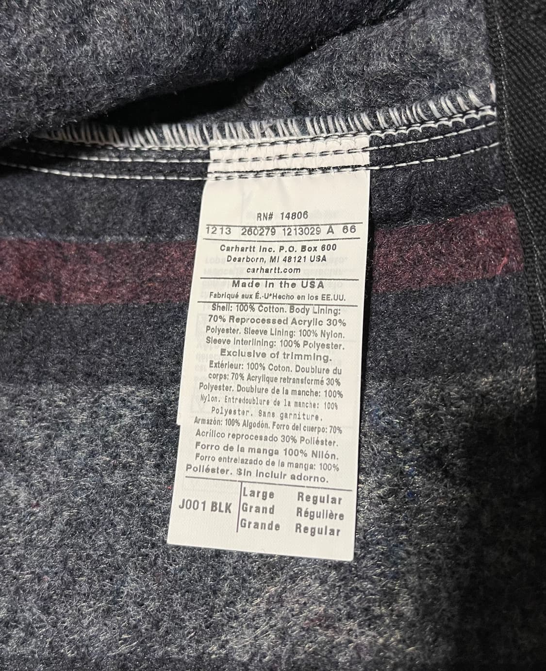 [L] 칼하트 디트로이트 자켓 J001 블랙 BLK 라지  상품이미지4