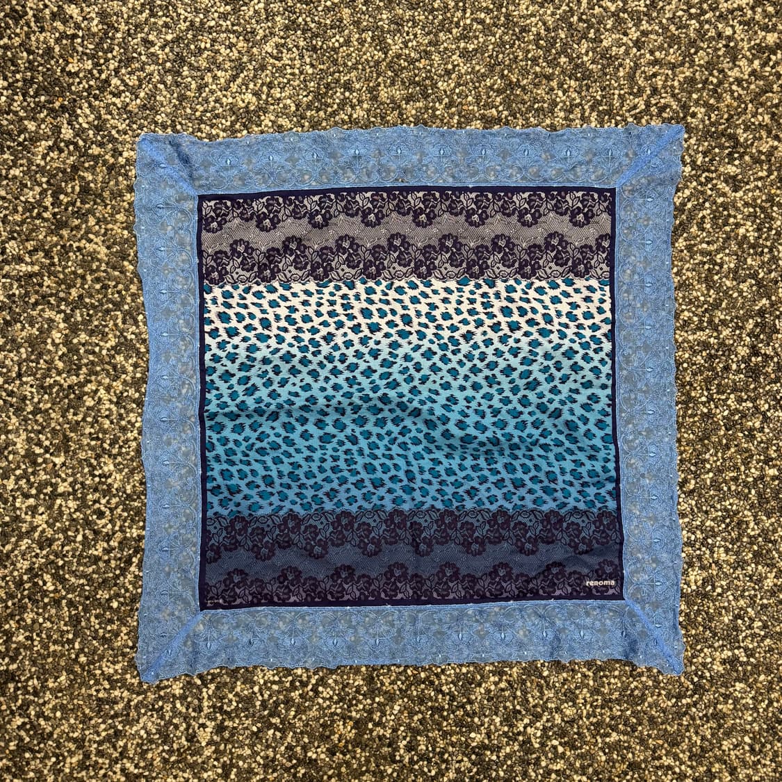 빈티지 레이스 트림 레오파드 스카프 반다나 (66x66cm)   상품이미지1