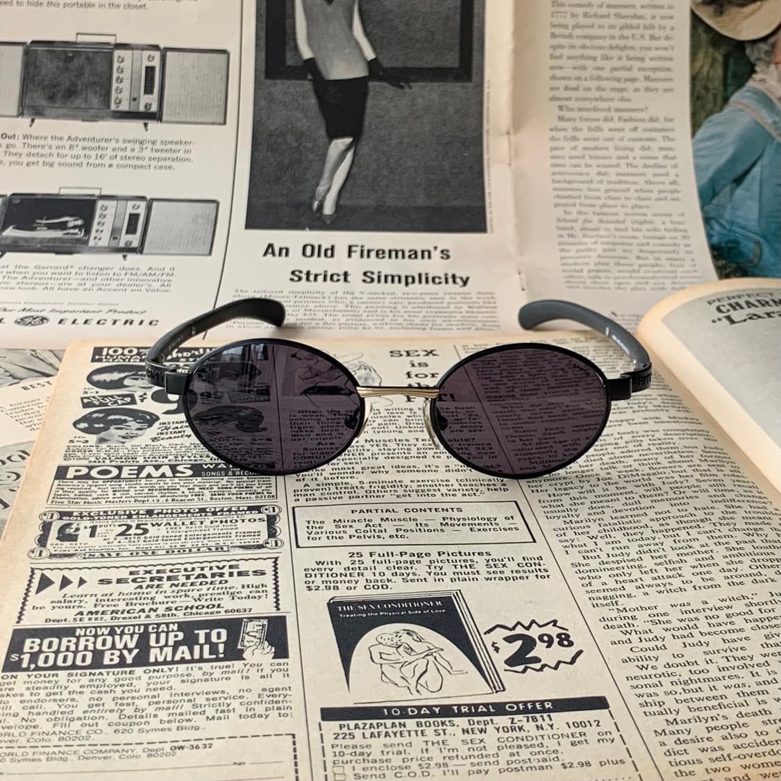 899 Y2K 블랙 오벌 메탈 선글라스 슬림 타원형 남녀공용 데드스탁  상품이미지2