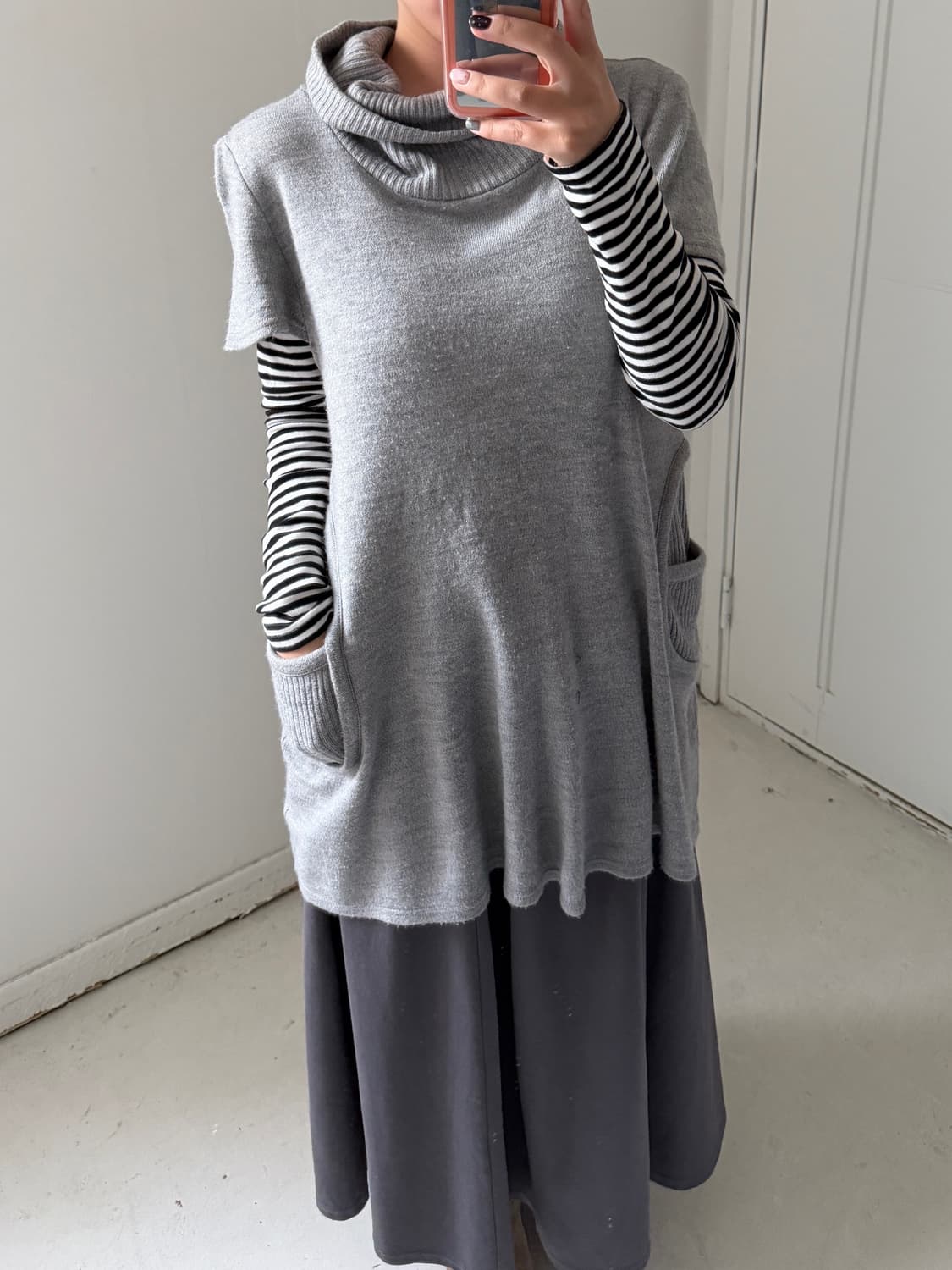 일본빈티지 모리 하구미 레이어드 터틀넥 원피스 상품이미지4