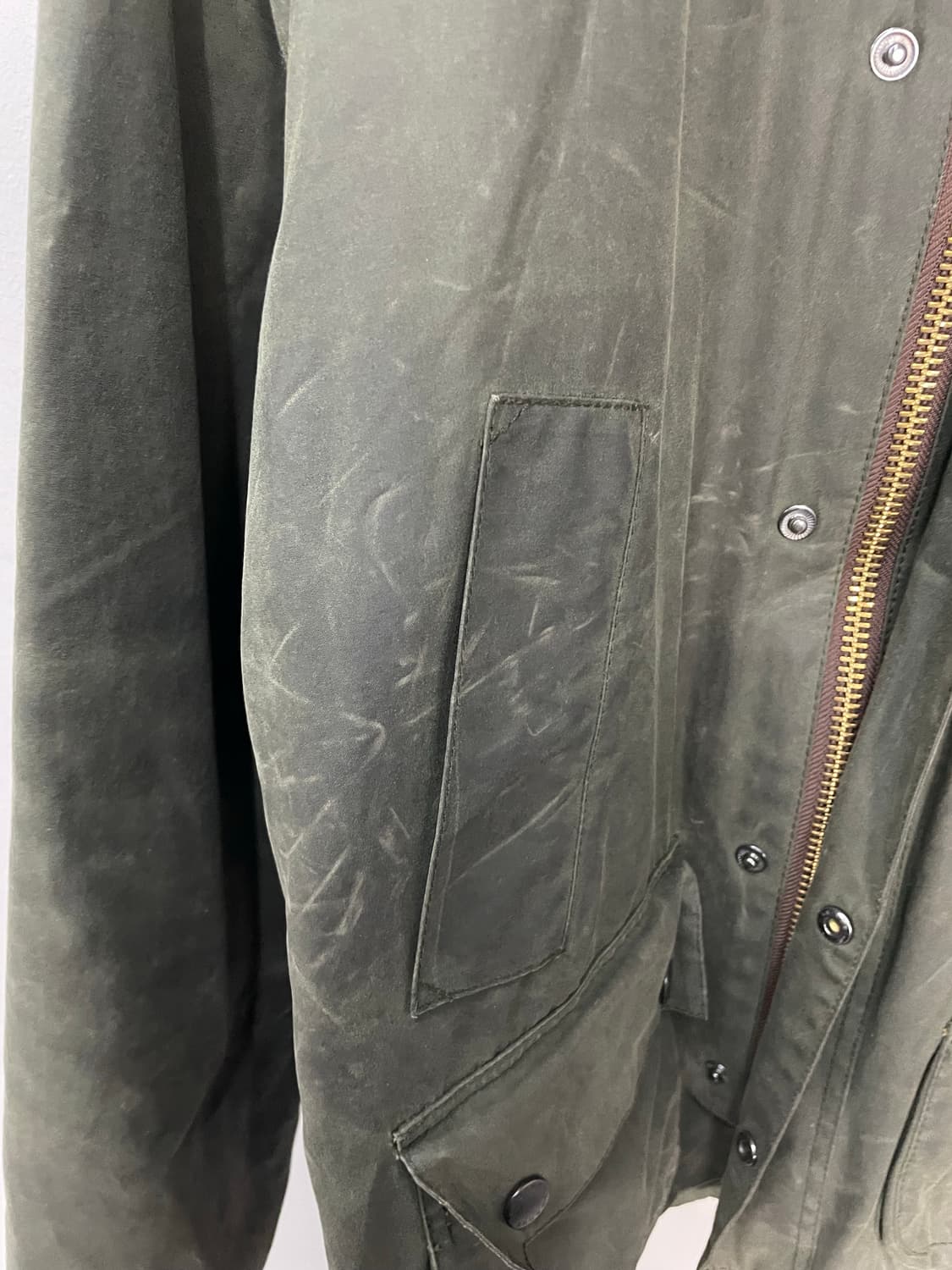 바버 뷰포트 올리브 왁스 자켓 H1771 상품이미지7