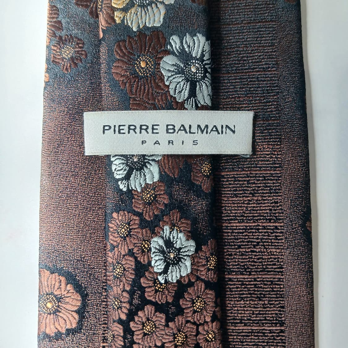 피에르 발망 실크 플라워 패턴 넥타이 9.1cm S~A+등급 E796
 상품이미지8