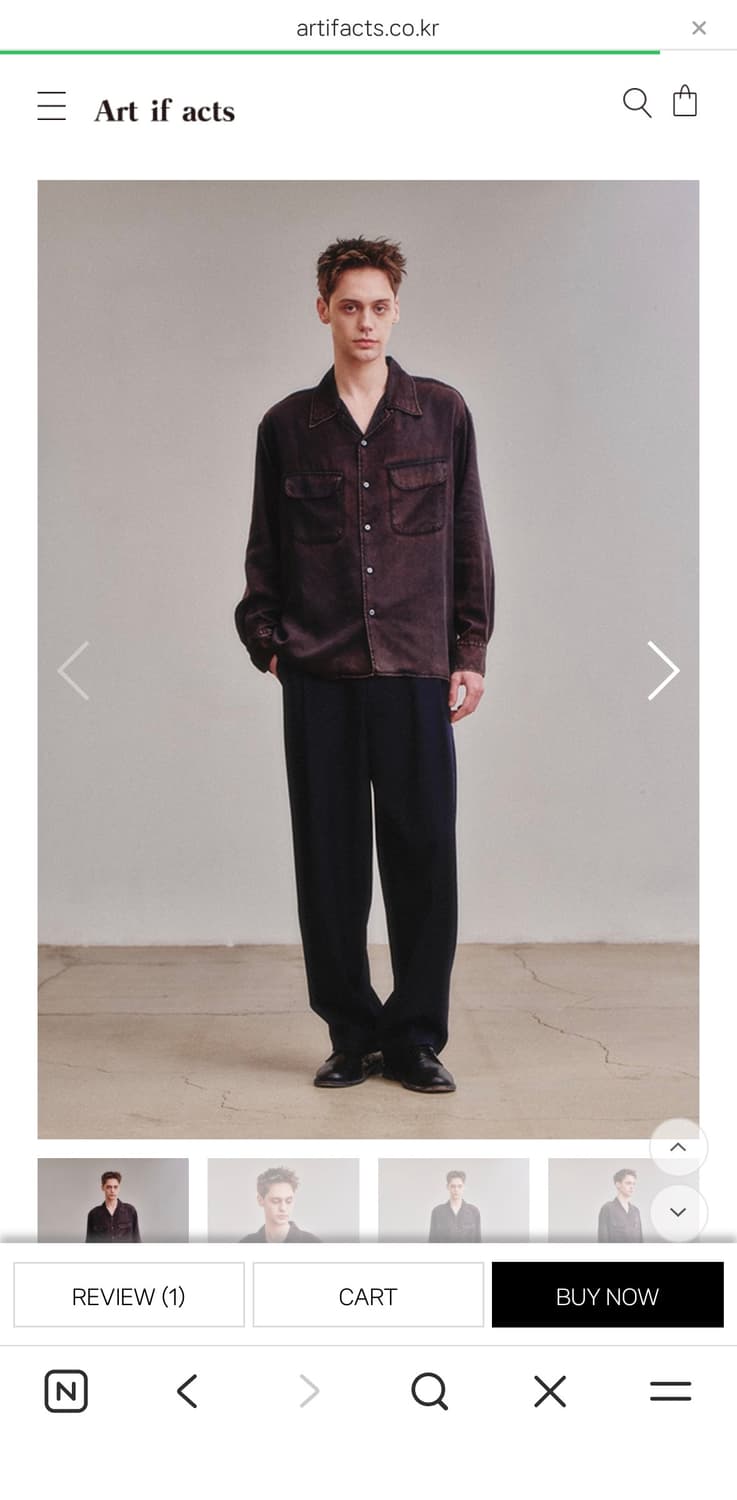 [XL] 아트이프액츠 탠셀 투포켓 빈티지 네이비 셔츠 상품이미지1