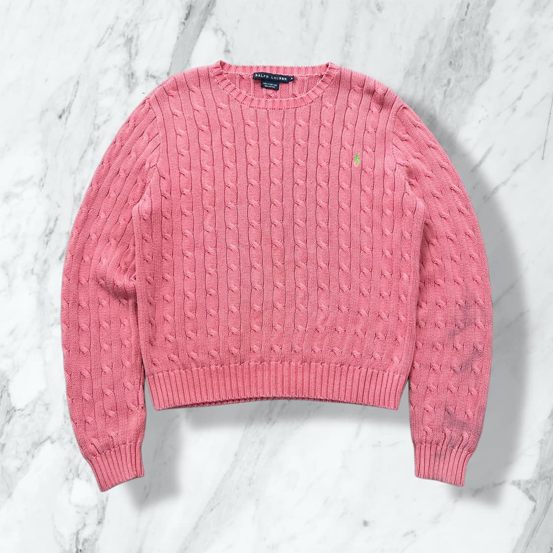 폴로 랄프로렌 핑크 케이블 코튼 니트 상품이미지1