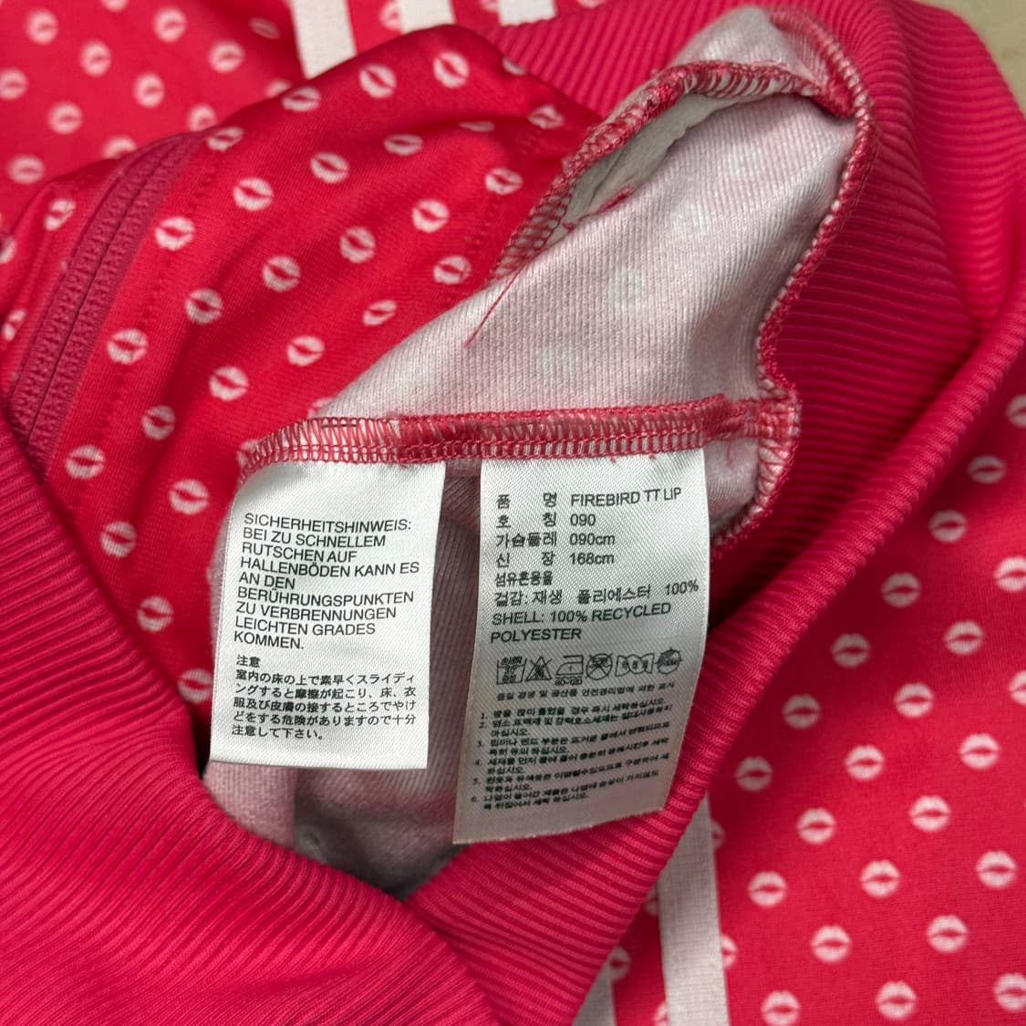 90 아디다스 여성용 입술 도트 핑크 트랙탑 상품이미지5