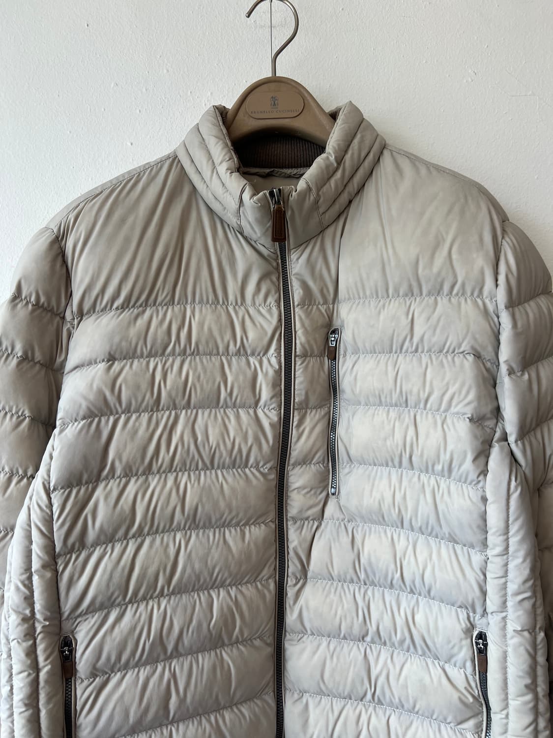 올젠 남성 베이지 구스다운패딩 간절기점퍼 상품이미지1