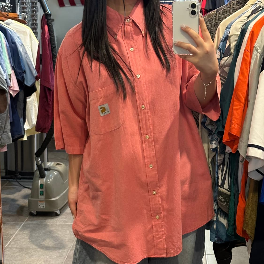 [NO.9] 칼하트 반팔 셔츠 핑크  상품이미지2