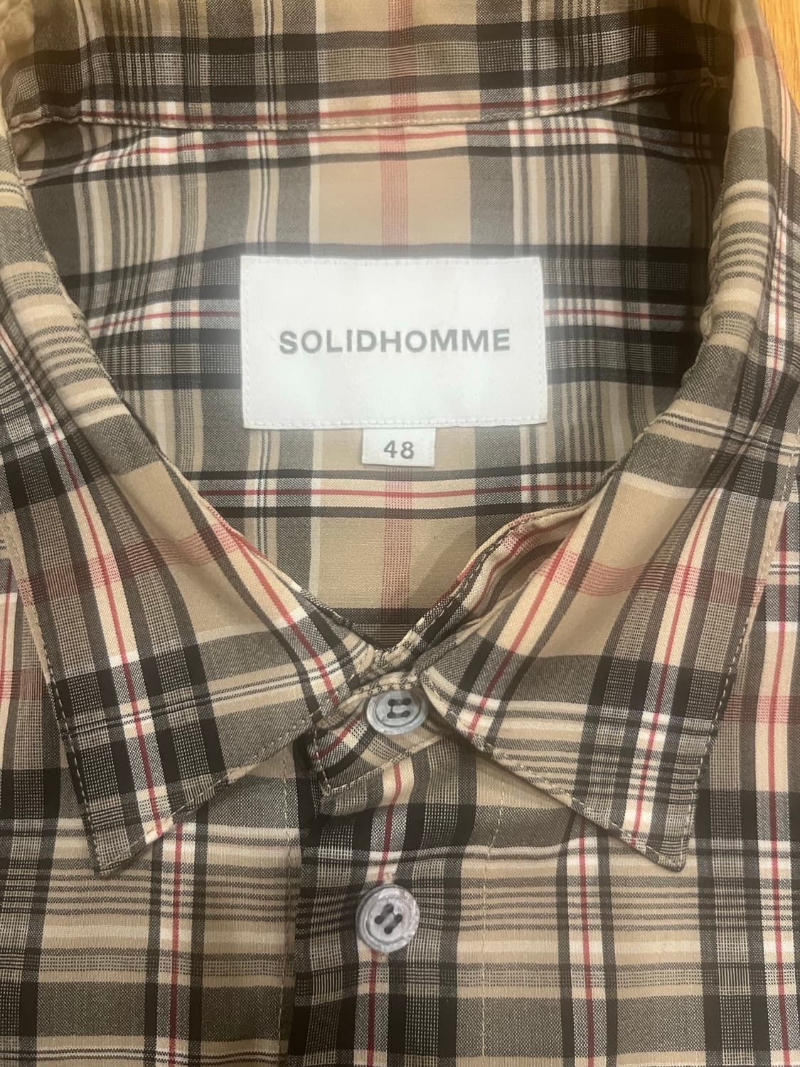 솔리드 옴므 체크 셔츠 48 상품이미지3