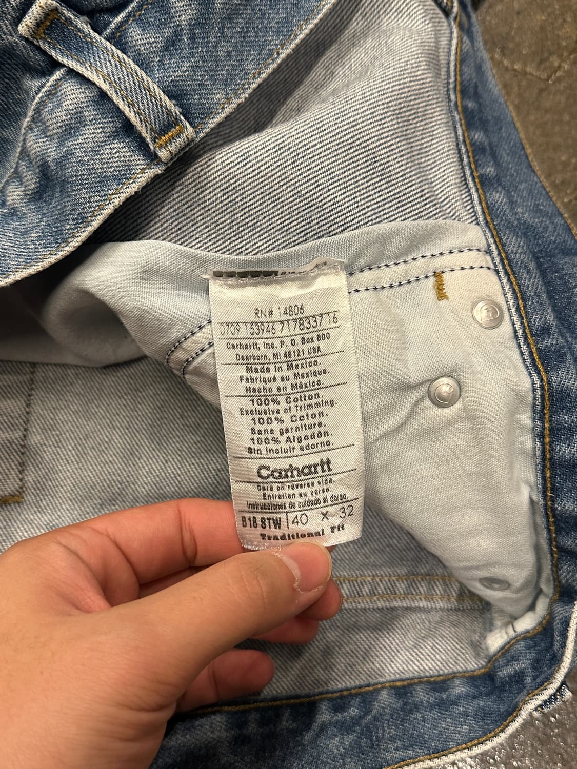 칼하트 14806 데님 40x32 상품이미지3
