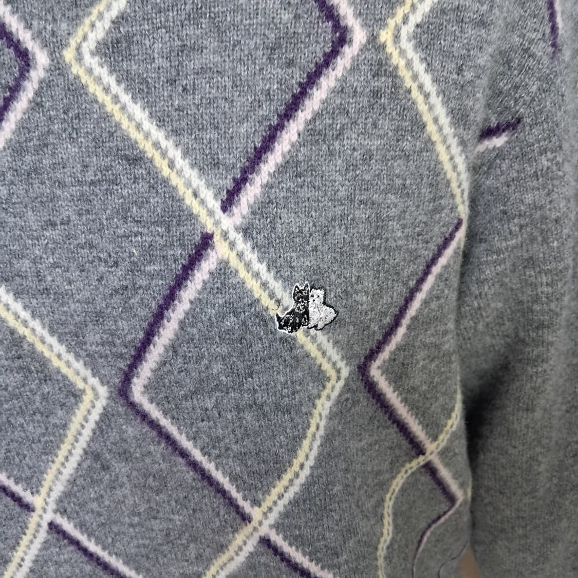 블랙앤화이트 방풍 니트 그레이 95 상품이미지6