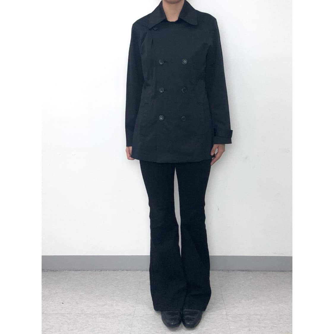 빈티지 블랙 더블 코트 상품이미지2