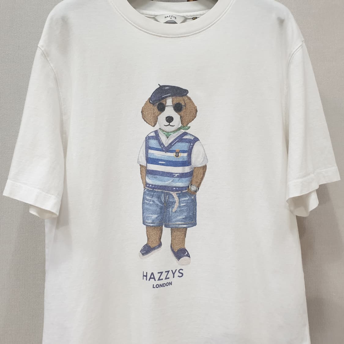 헤지스 프린트배색 면 반팔티셔츠 95 상품이미지2