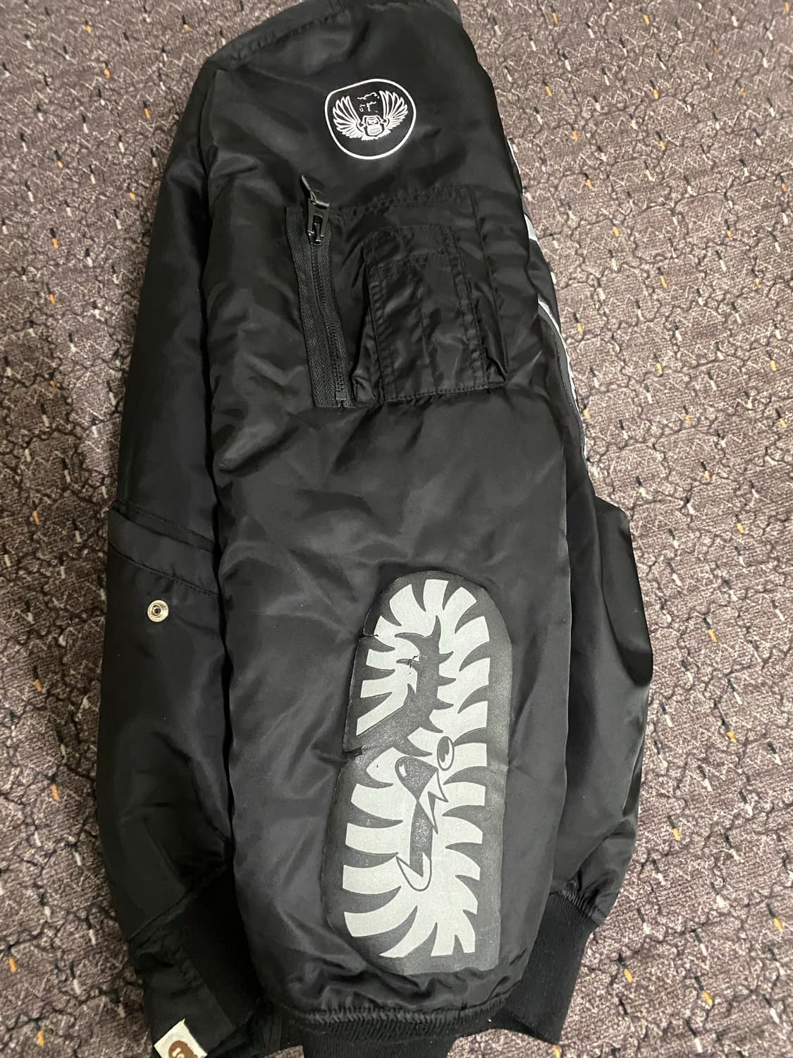 베이프 BAPE 블랙 샤크 항공점퍼 XXL 상품이미지5